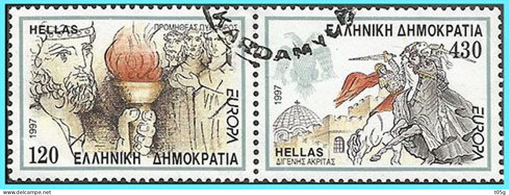 Greece-Grece - Hellas 1997 : Europa CEPT Se-tenant, compl. Set Used - Usados