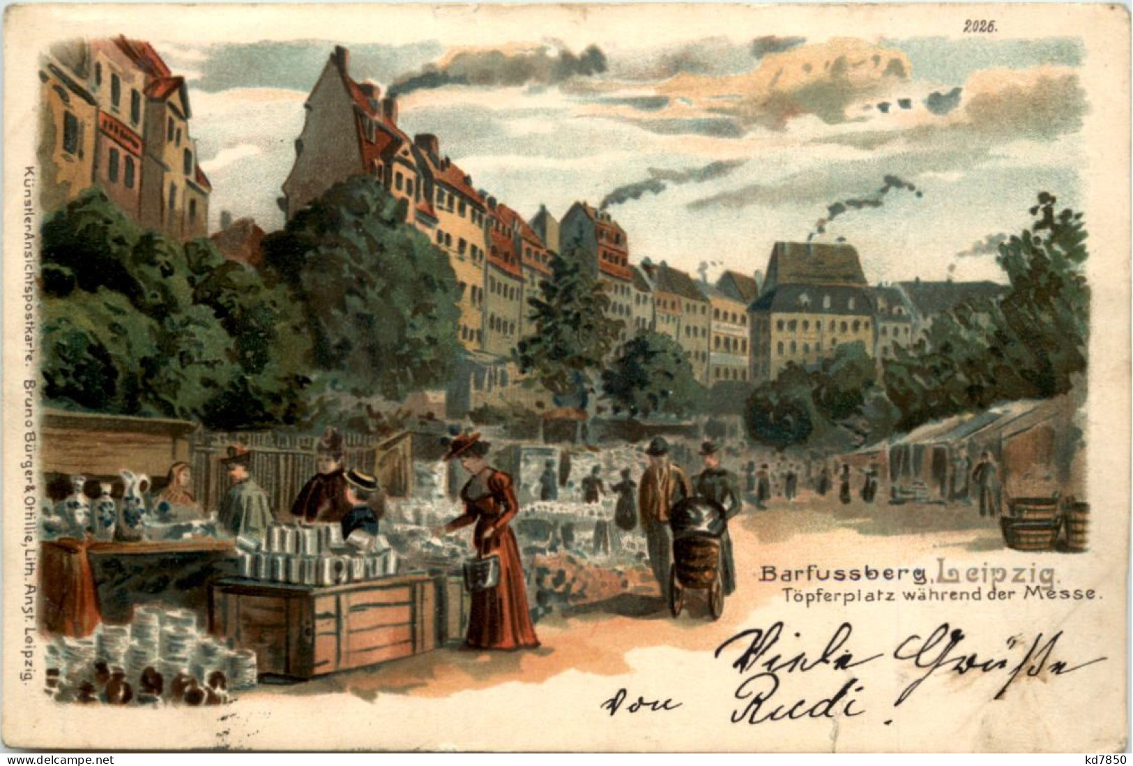 Leipzig - Barfussberg - Töpferplatz Während Der Messe - Litho - Leipzig