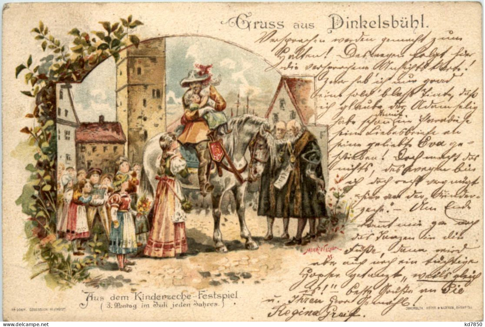 Gruss Aus Dinkelsbühl - Aus Dem Kinderzeche Festspiel - Litho - Dinkelsbühl