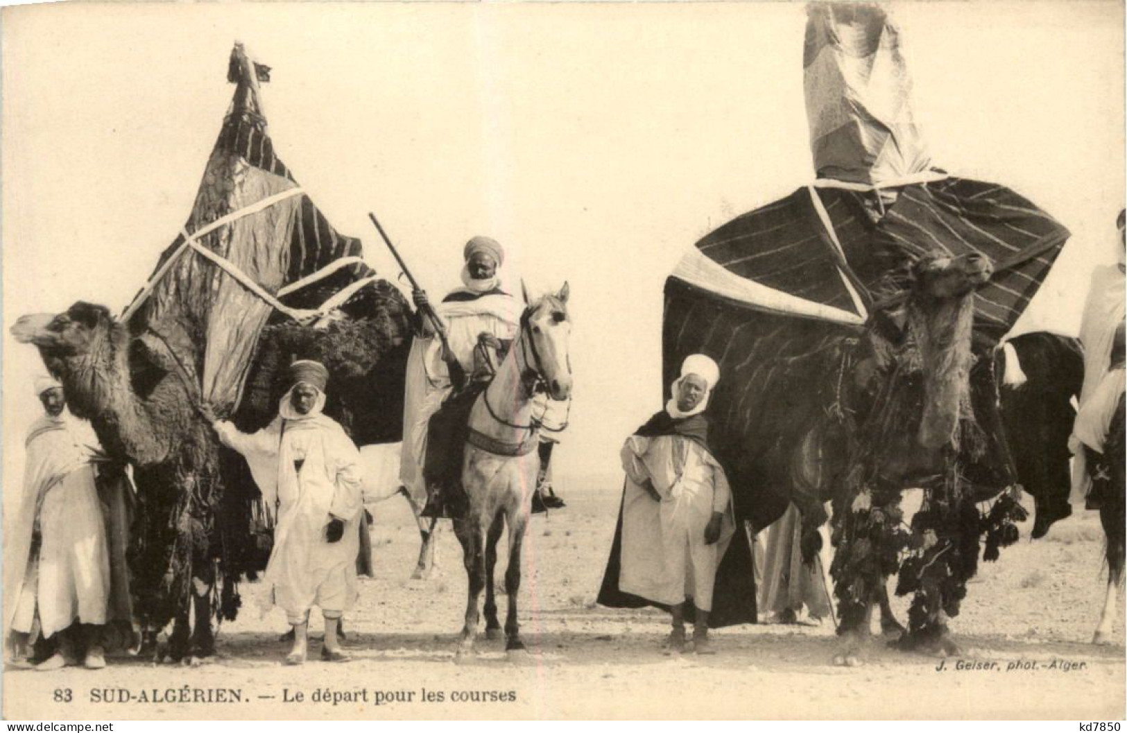 Sud Algerien - Le Depart Pour Les Courses - Escenas & Tipos