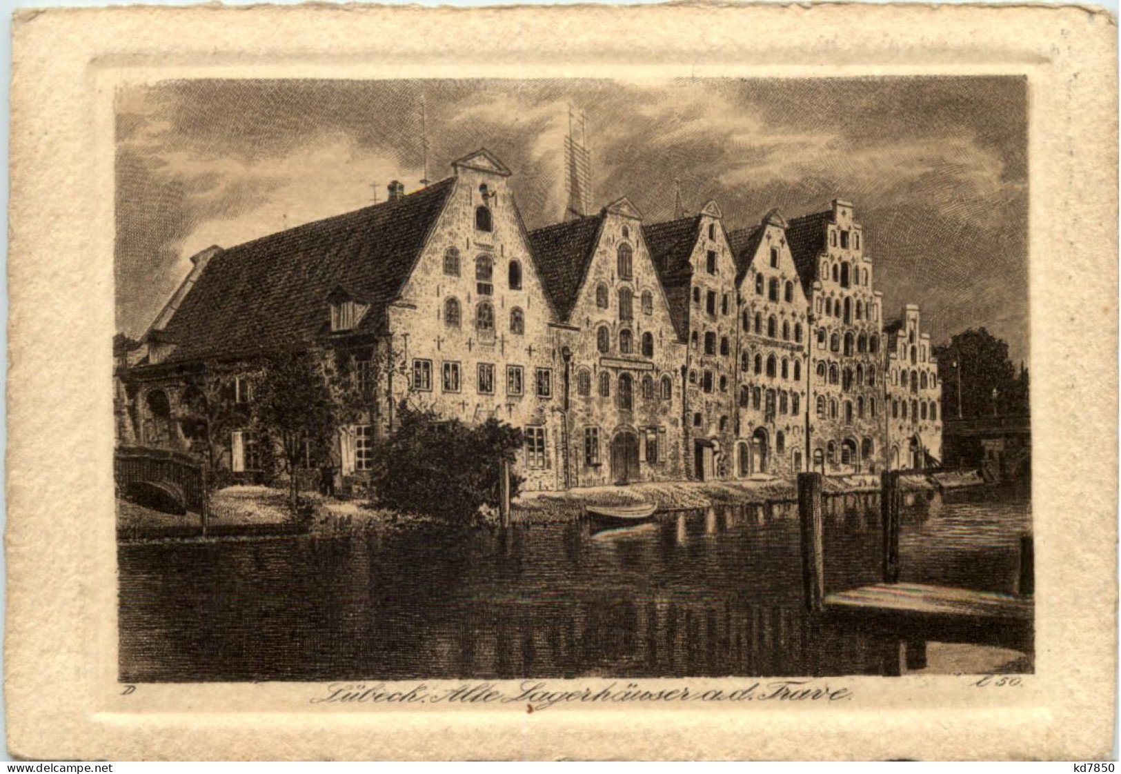 Lübeck - Alte Lagerhäuser - Radierung - Luebeck
