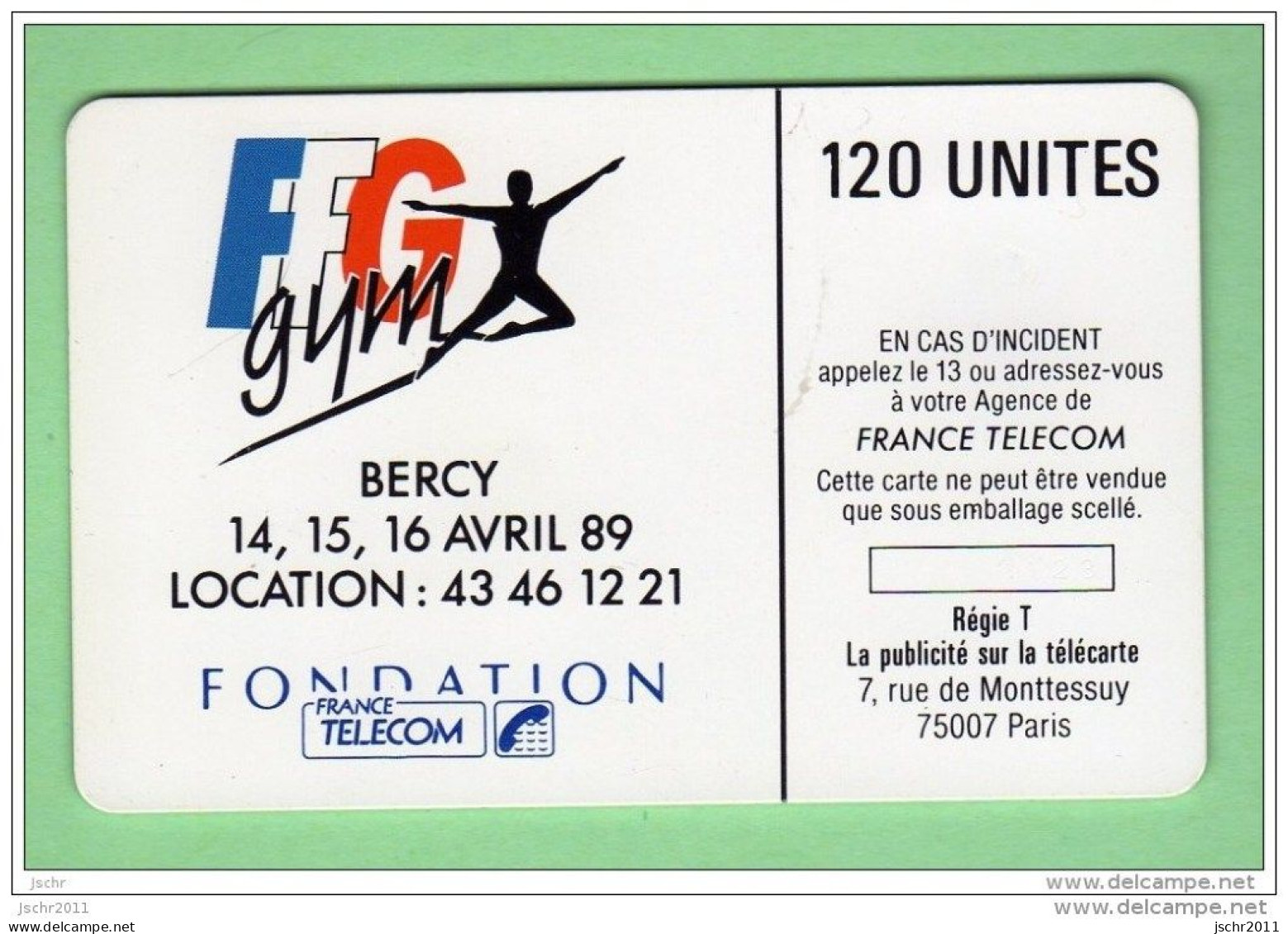 F 66 Bercy 1 Homme *** 120u *** Les Scans Representent La Carte En Vente *** WW (A2-P1) - 1989