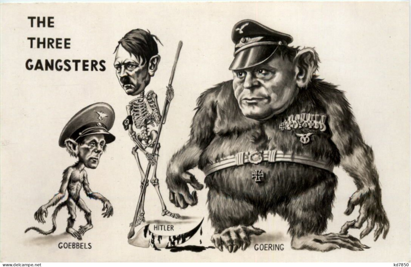 Anti Propaganda - The Thee Gangsters - Goebbels Hitler Goering - Guerre 1939-45