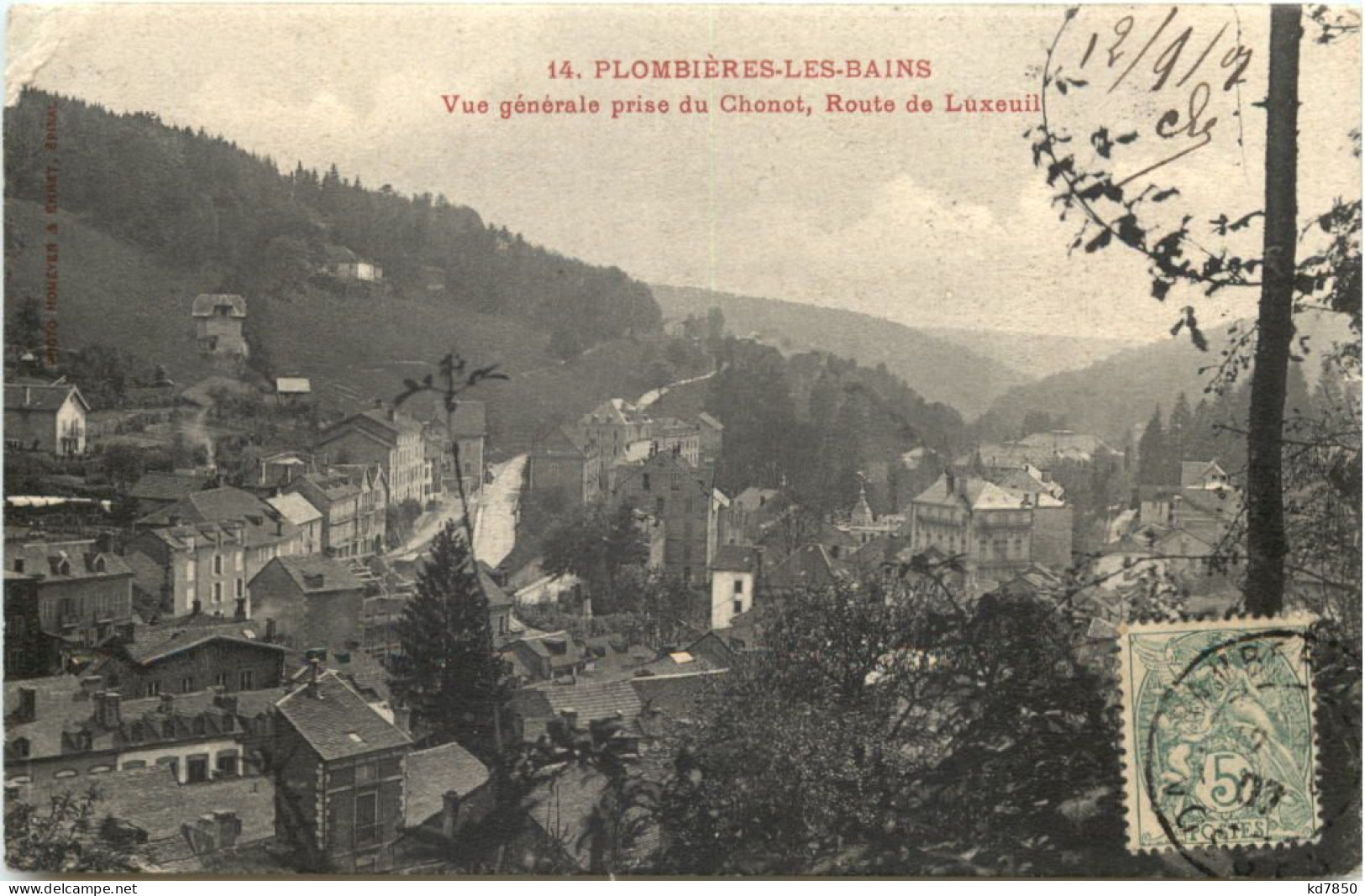 Plombieres-Les-bains, Vue Generale Prise Du Chonot - Plombieres Les Bains