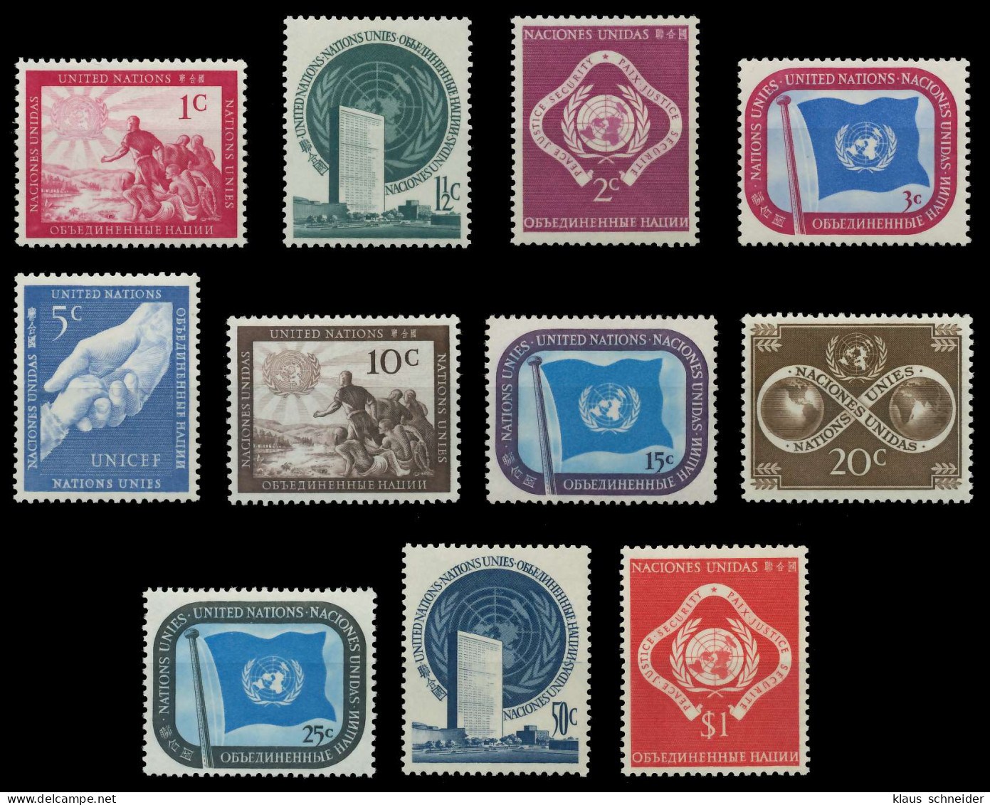 UNO NEW YORK 1951 Nr 1-11 Postfrisch X404D86 - Andere & Zonder Classificatie