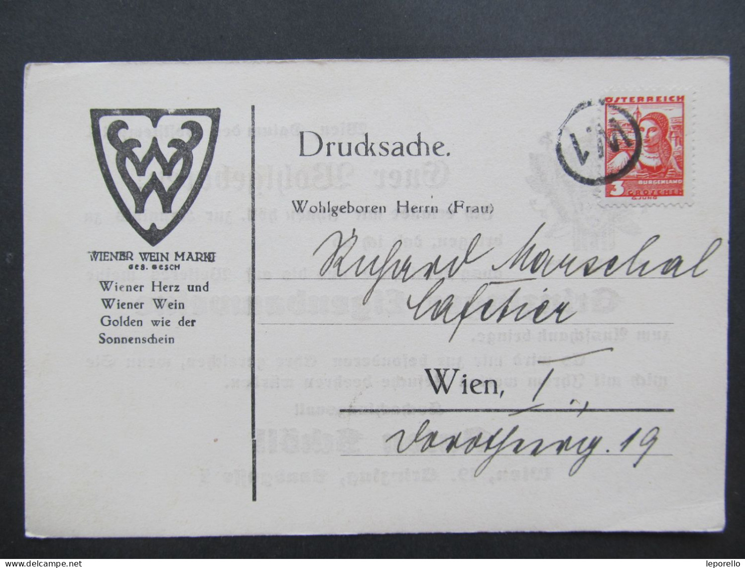 KARTE Wien Nachträglich Entwertet W1 1936/// D*59518 - Covers & Documents