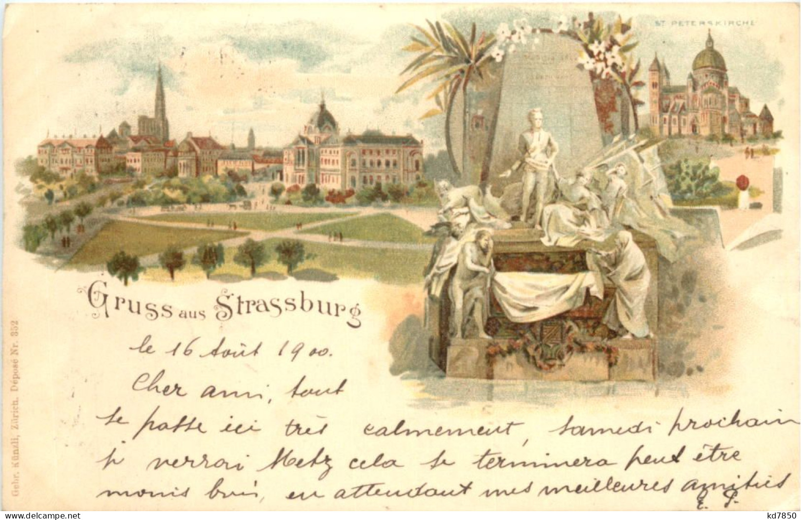 Gruss Aus Strassburg - Litho - Strasbourg