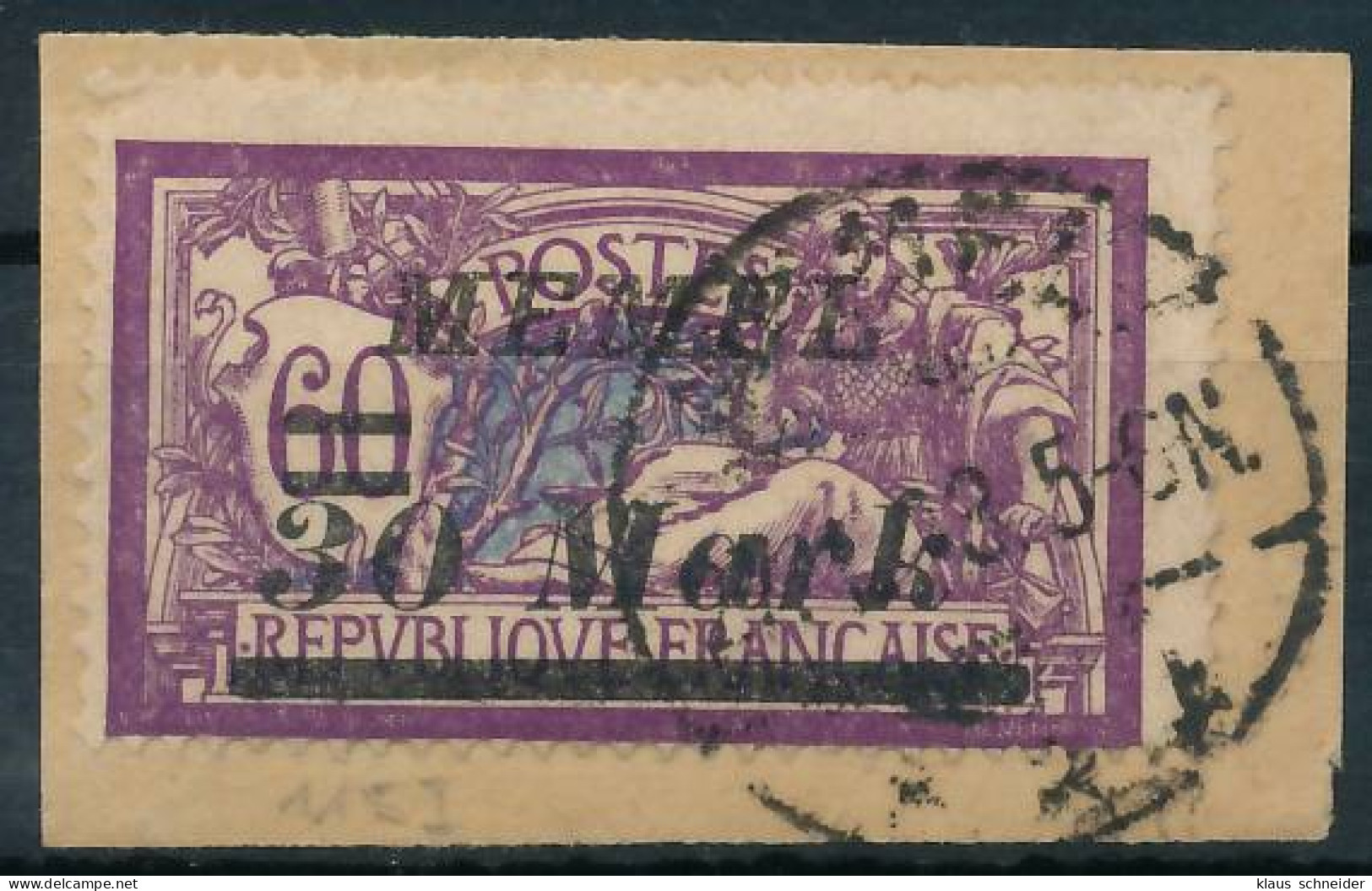 MEMEL 1922 Nr 115 Zentrisch Gestempelt Briefstück Gepr. X41EA26 - Memelland 1923