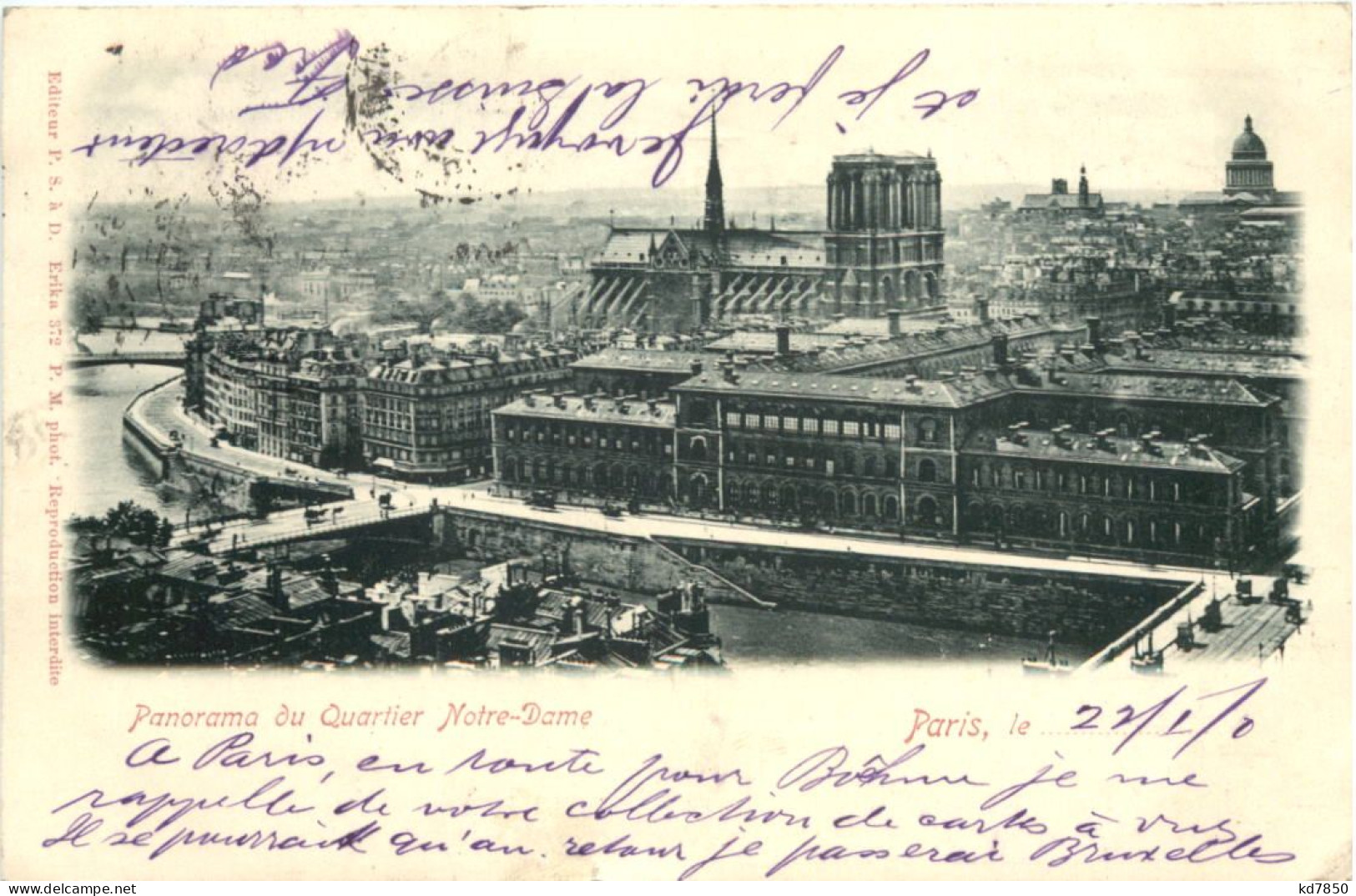 Paris, Panorama Du Quartier Notre-Dame - Autres & Non Classés