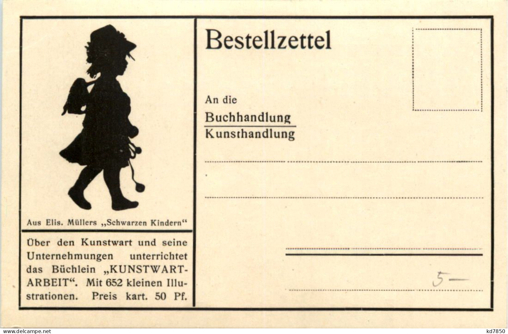 Kunstwart - Elis Müller - Schwarze Kinder - Silhouetkaarten