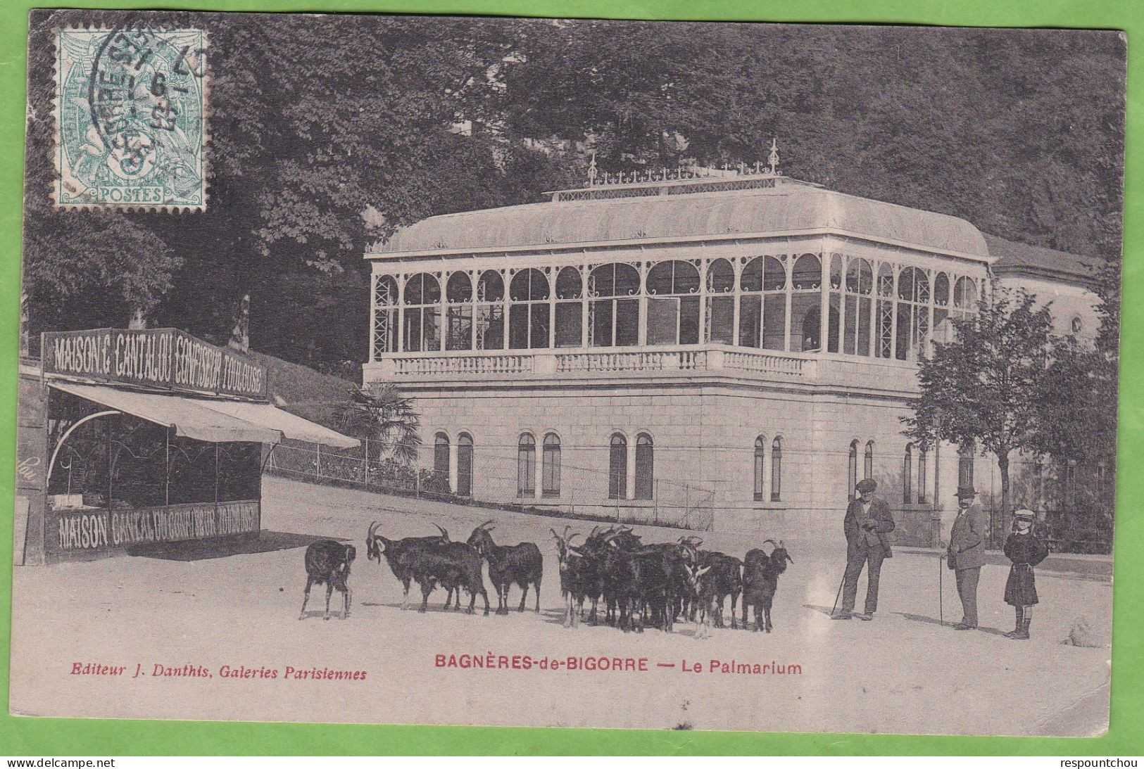 Belle CPA BAGNERES De BIGORRE Le Palmarium Animé Troupeau De Chèvre 65 Hautes Pyrénées - Bagneres De Bigorre