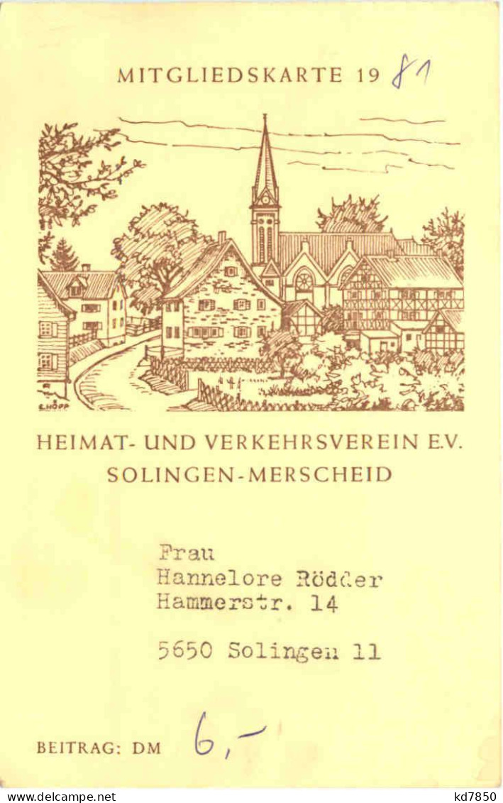 Solingen-Merscheid - Heimat Und Verkehrsverein - Solingen