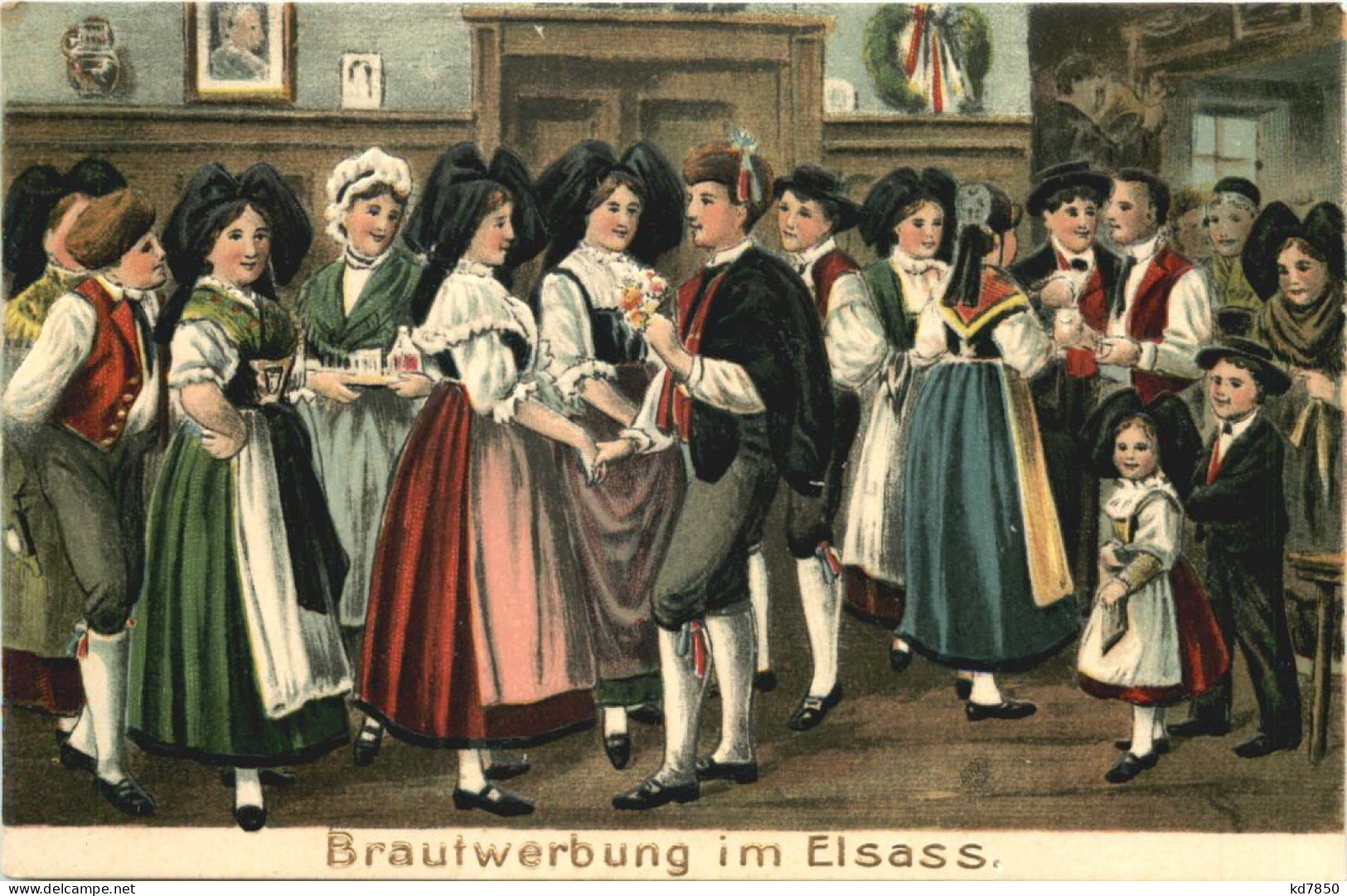 Brautwerbung Im Elsass - Prägekarte - Autres & Non Classés