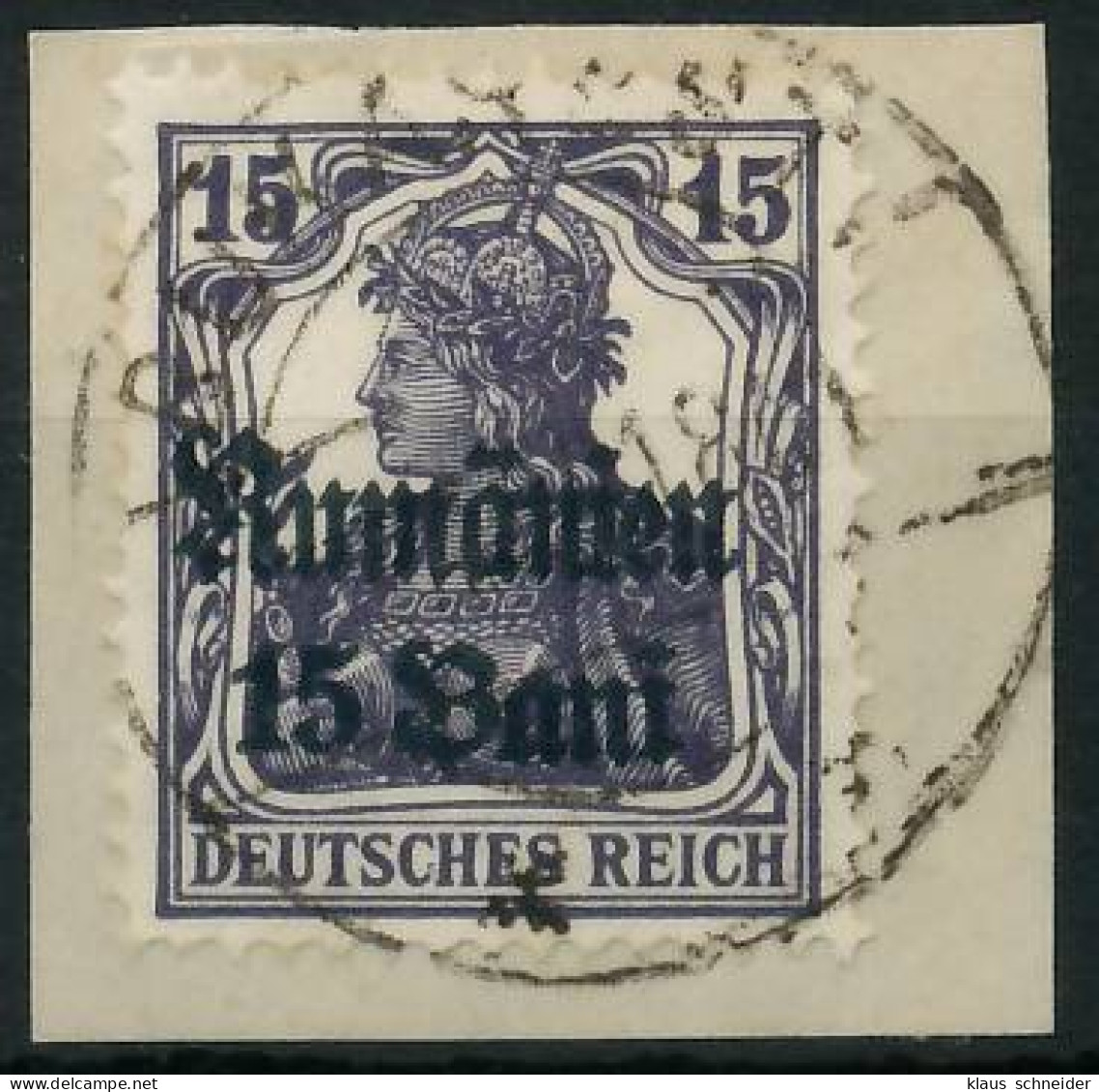 BES. 1WK D-MV RUMÄNIEN Nr 10 Zentrisch Gestempelt Briefstück X42D856 - Besetzungen 1914-18