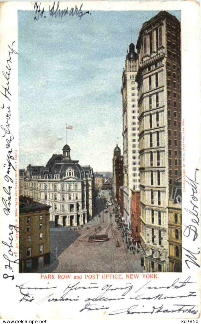 New York - Park Row And Post Office - Andere & Zonder Classificatie