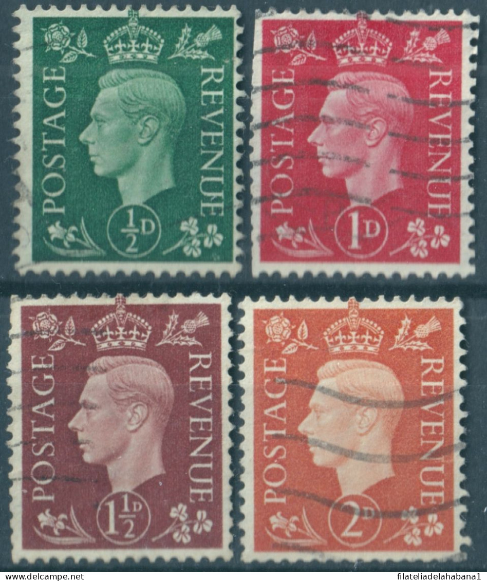 F-EX50269 ENGLAND UK GB 1937 USED KING GEORGE VI SIDEWAYS WATERMARK.  - Used Stamps