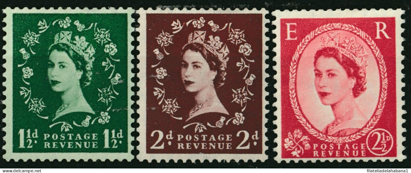 F-EX50264 ENGLAND UK GB 1952 MH QUEEN ELIZABETH WATERMARK SIDEWAYS.  - Unused Stamps