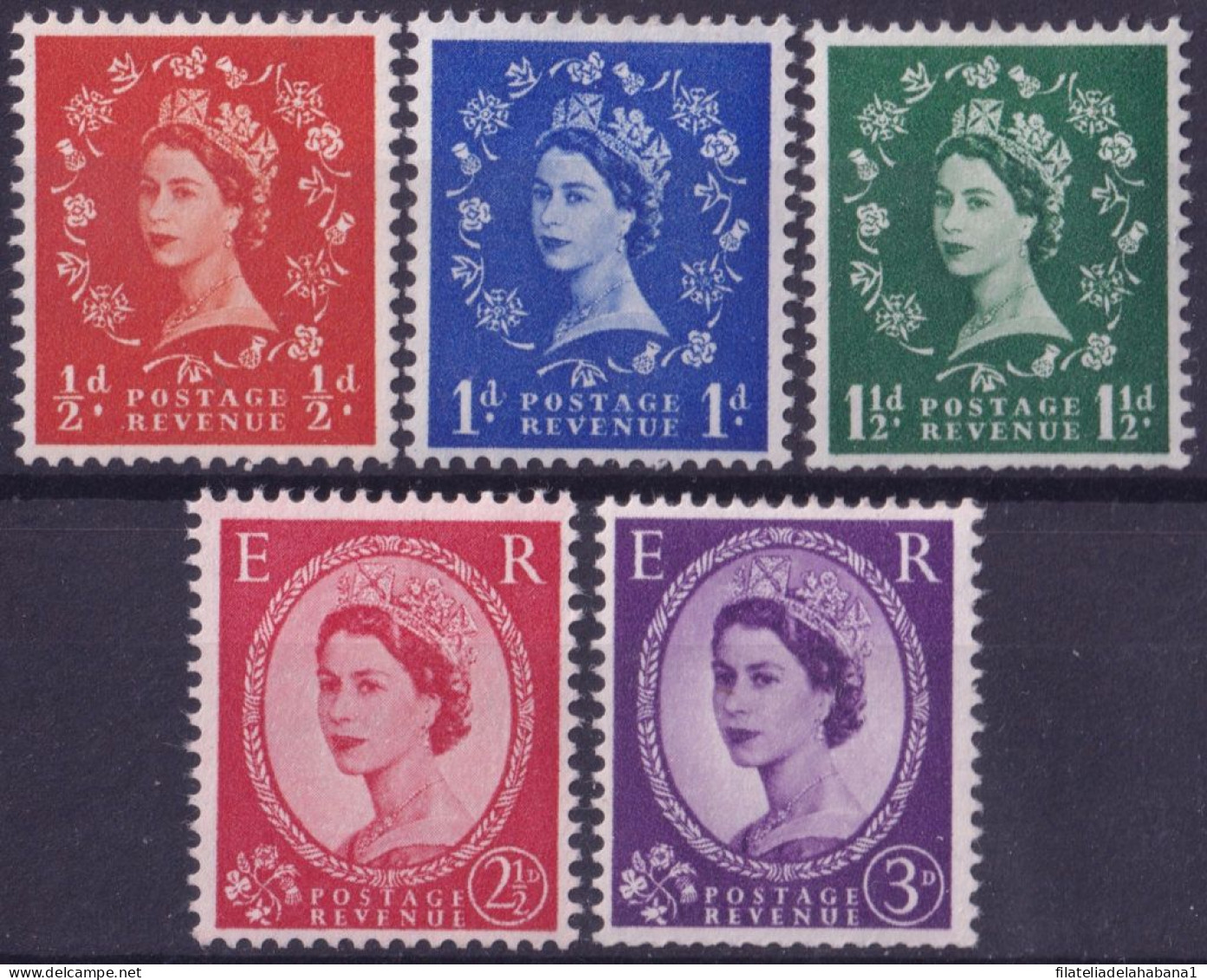 F-EX50266 ENGLAND UK GB 1958 MH QUEEN ELIZABETH INVERTED WATERMARK.  - Nuovi