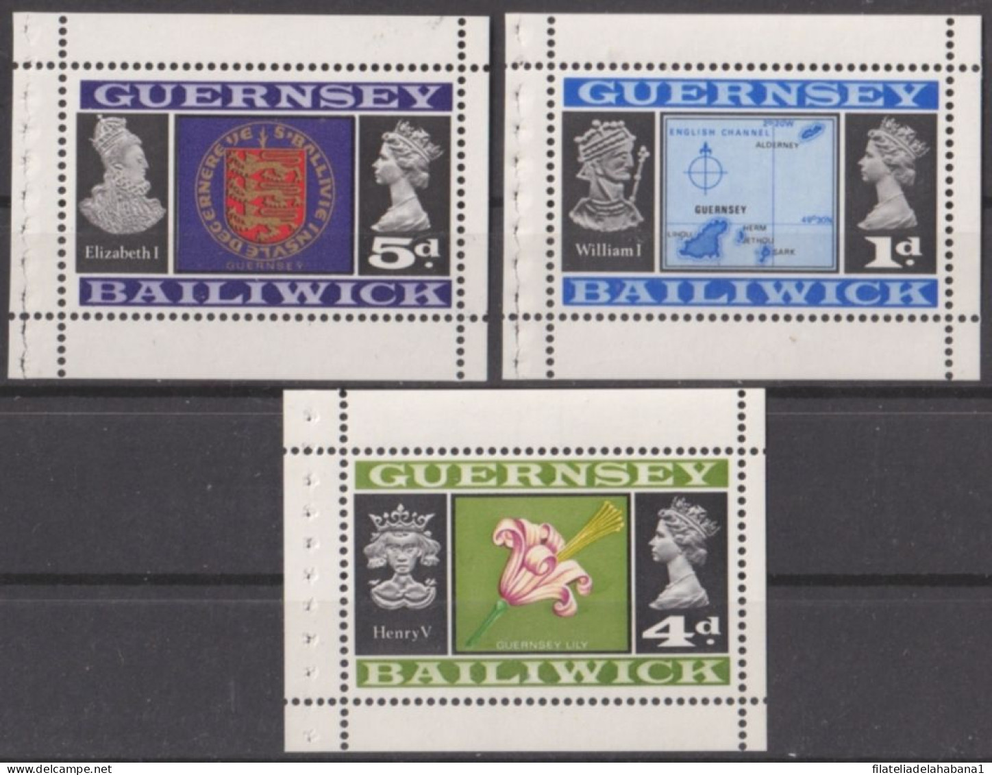 F-EX50275 GUERNSEY ENGLAND UK GB MNH 1965-70 BOOKLET LILY FLOWER MAP COAST ARMS.  - Guernsey