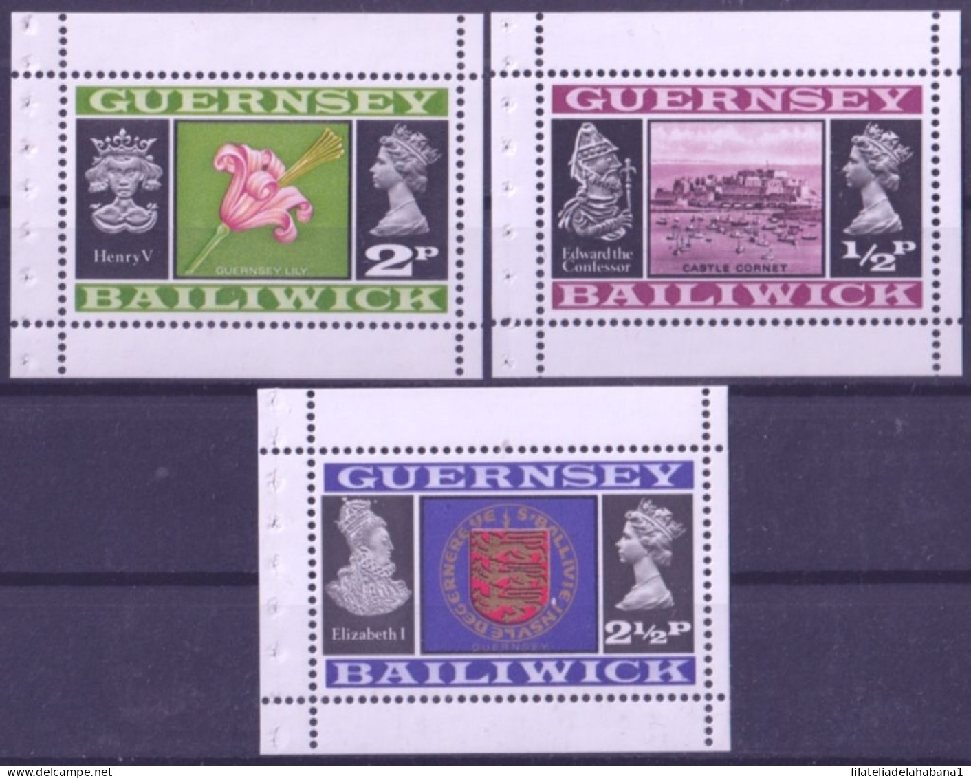 F-EX50274 GUERNSEY ENGLAND UK GB MNH 1971 BOOKLET LILY FLOWER MAP COAST ARMS.  - Guernesey