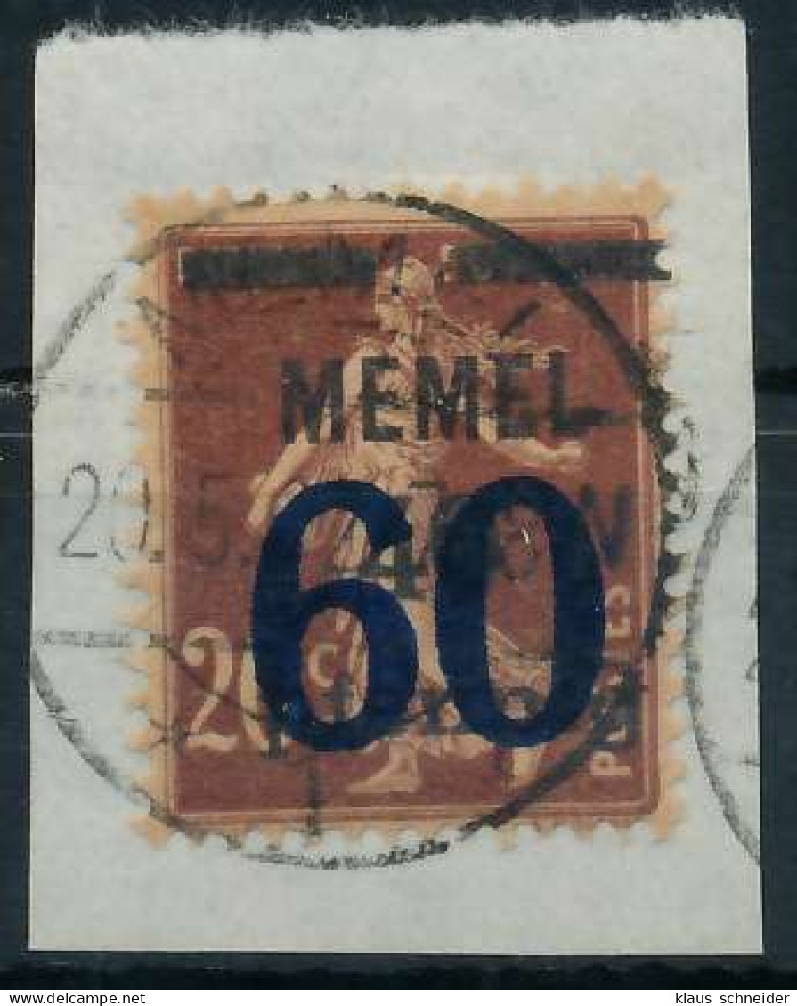 MEMEL 1921 Nr 35 Zentrisch Gestempelt Briefstück X4479E6 - Memelgebiet 1923