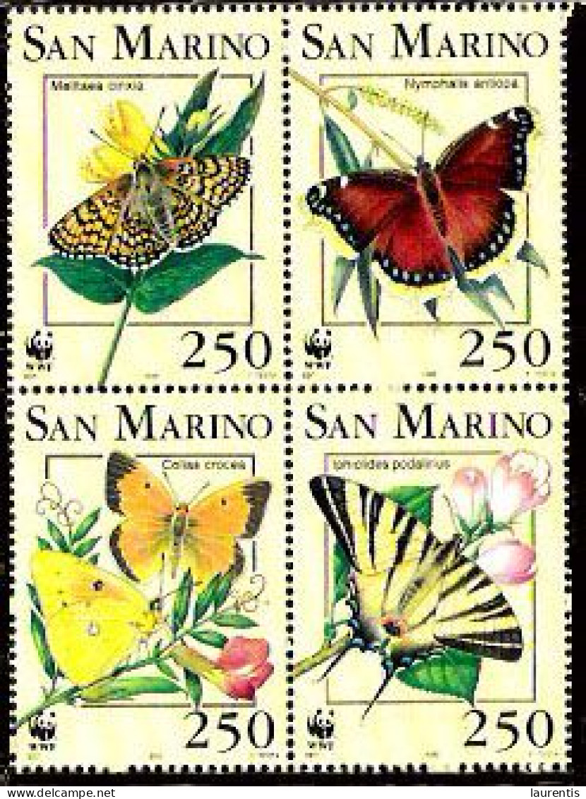 783  Buttterflies - WWF - San Marino - 1,75 - Butterflies
