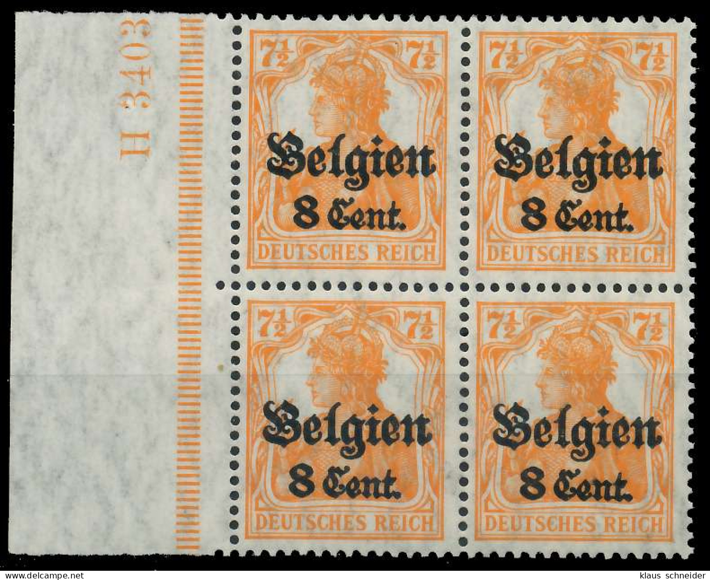 BES. 1WK LANDESPOST BELGIEN Nr 13aI HAN U 3403. X45A8C2 - Bezetting 1914-18