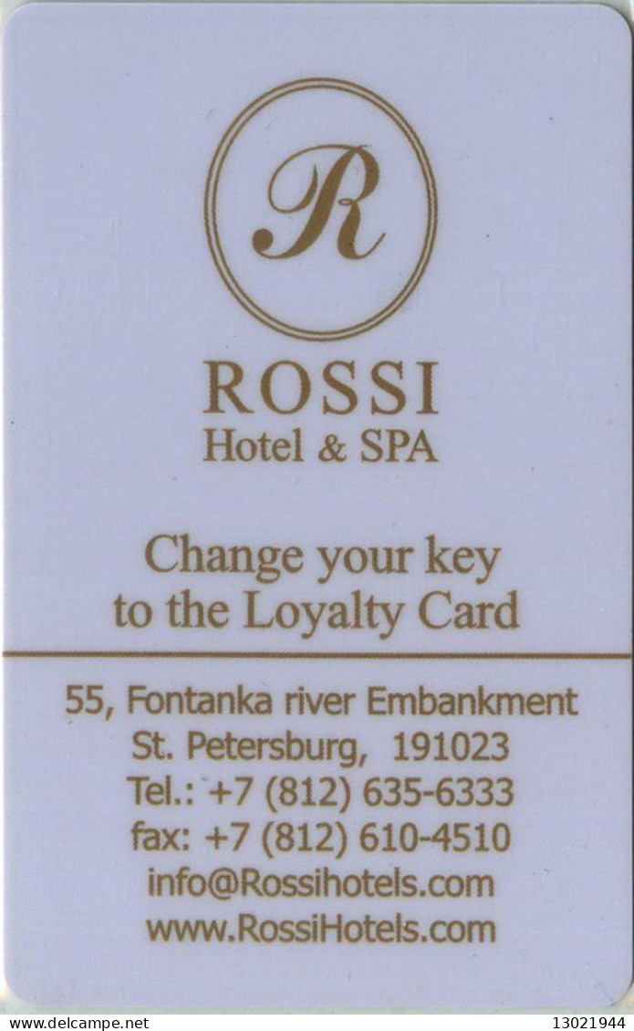 RUSSIA  KEY HOTEL    Rossi Hotel & SPA -     Saint Petersburg - Hotelsleutels (kaarten)