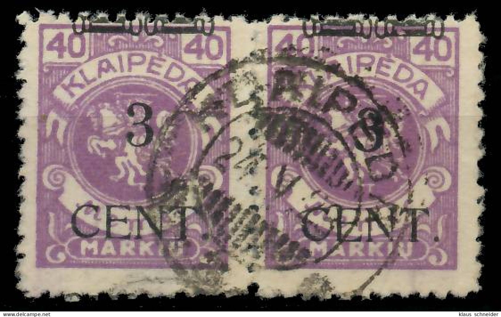 MEMEL 1923 Nr 178W5 Zentrisch Gestempelt ATTEST X472D36 - Memelgebiet 1923