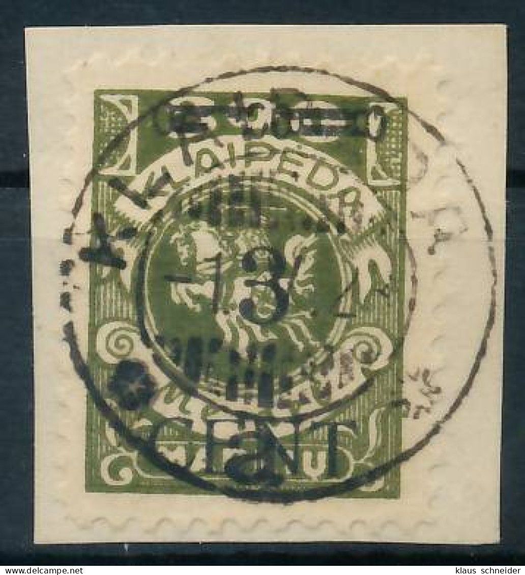 MEMEL 1923 Nr 179III PFI Zentrisch Gestempelt Briefstück Gepr. X472D8E - Memel (Klaïpeda) 1923