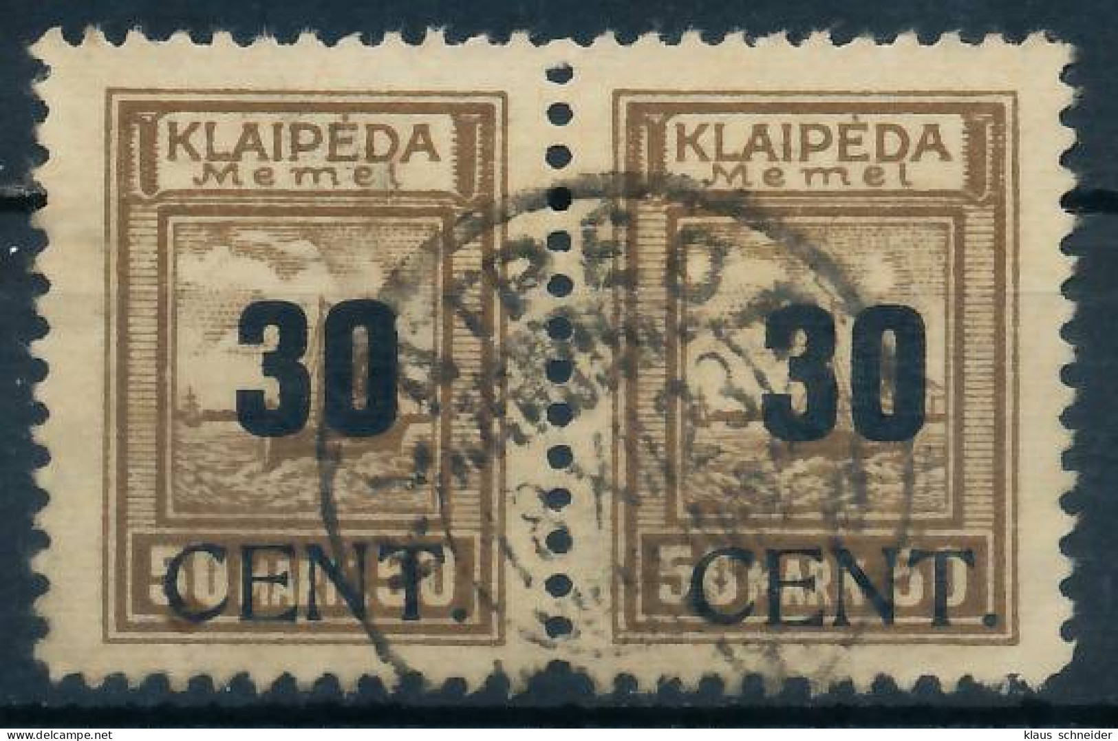 MEMEL 1923 Nr 194 Gestempelt WAAGR PAAR Gepr. X472E76 - Memel (Klaipeda) 1923