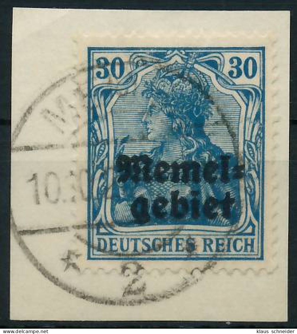 MEMEL 1920 GERMANIA Nr 15 Zentrisch Gestempelt Briefstück X472EDA - Memelgebiet 1923