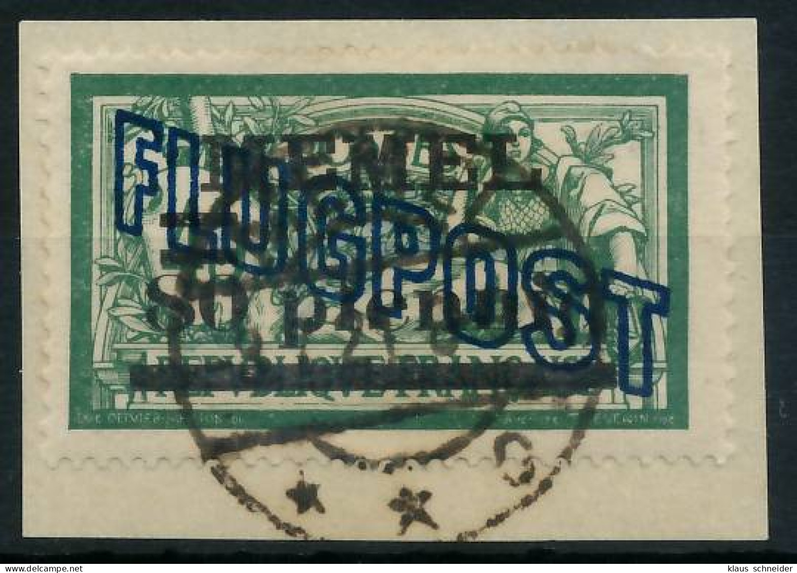 MEMEL 1921 Nr 42b Zentrisch Gestempelt Briefstück Gepr. X472F9A - Memelland 1923