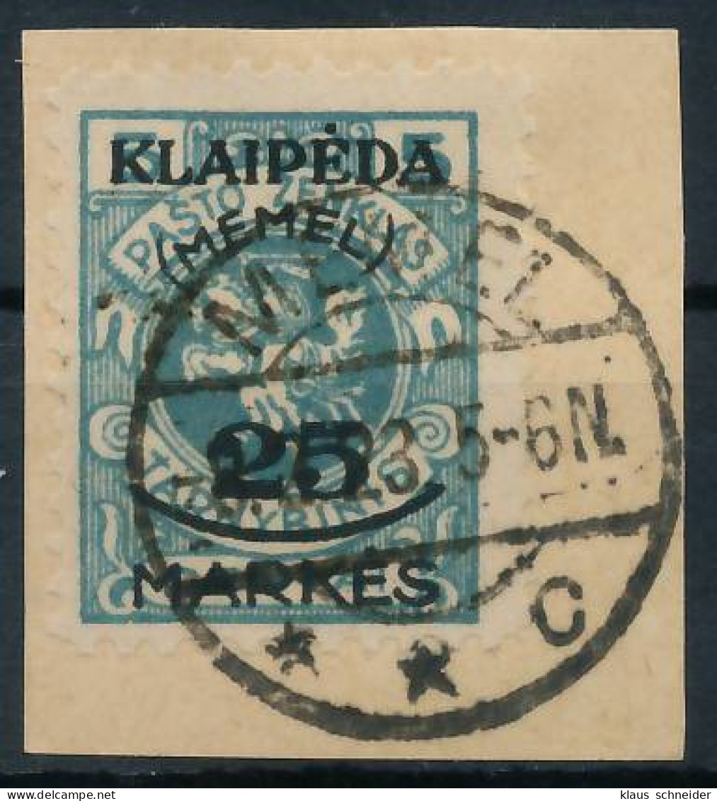 MEMEL 1923 Nr 125 Zentrisch Gestempelt Briefstück Gepr. X4788DA - Klaipeda 1923