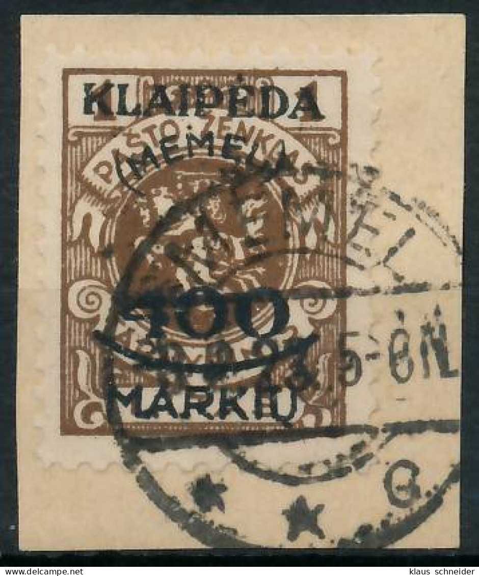 MEMEL 1923 Nr 128 Zentrisch Gestempelt Briefstück Gepr. X4788FE - Memel (Klaïpeda) 1923