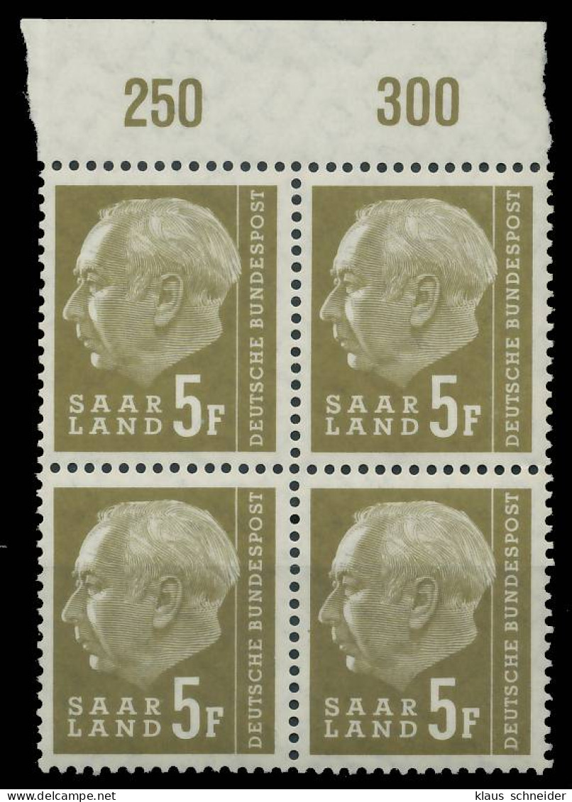 SAAR OPD 1957 Nr 411 Postfrisch VIERERBLOCK ORA X478CF2 - Neufs