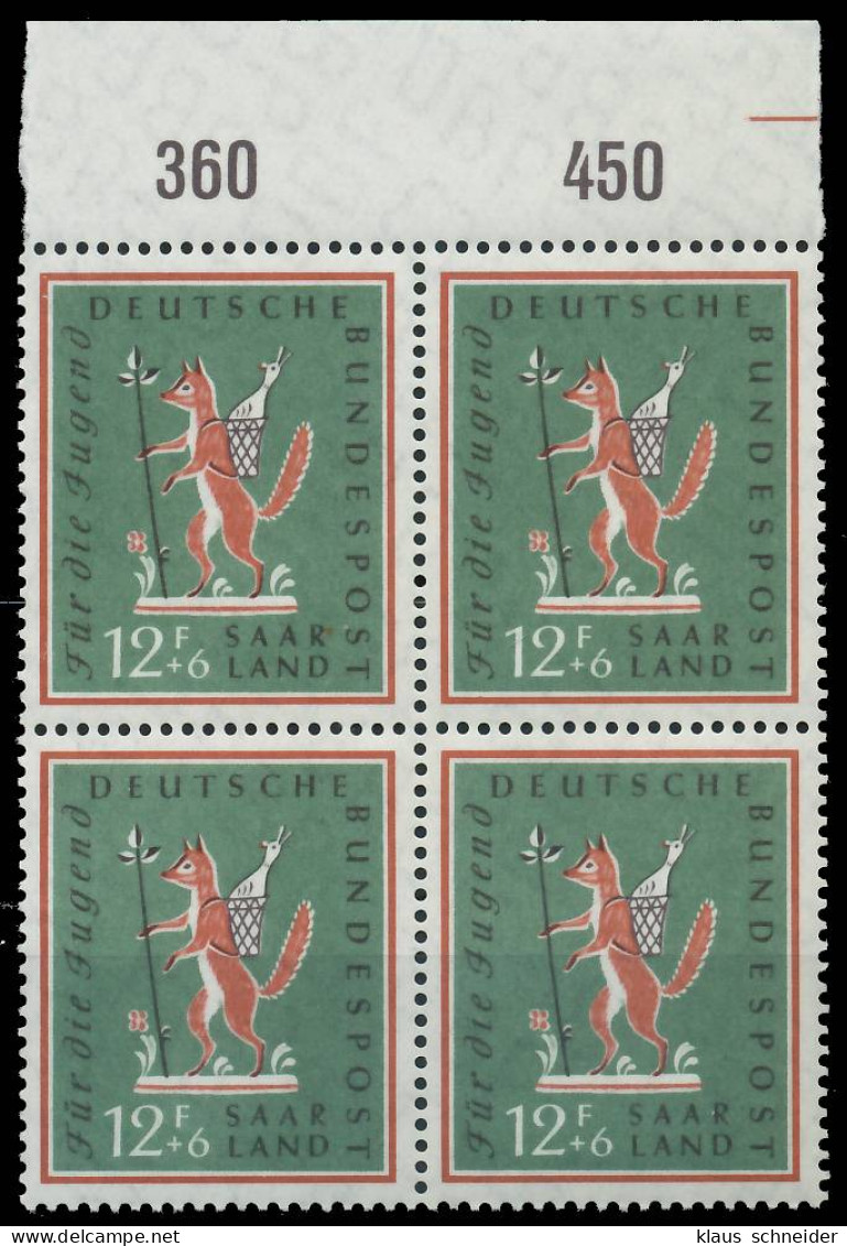 SAAR OPD 1958 Nr 433 Postfrisch VIERERBLOCK ORA X478D36 - Unused Stamps