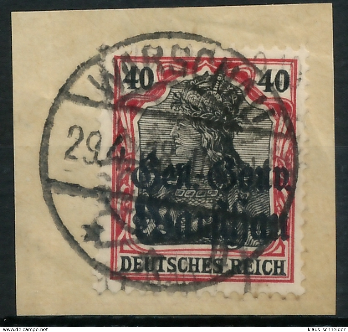 BES. 1WK D-POST IN POLEN Nr 15b Zentrisch Gestempelt Briefstück G X49AAE2 - Occupation 1914-18