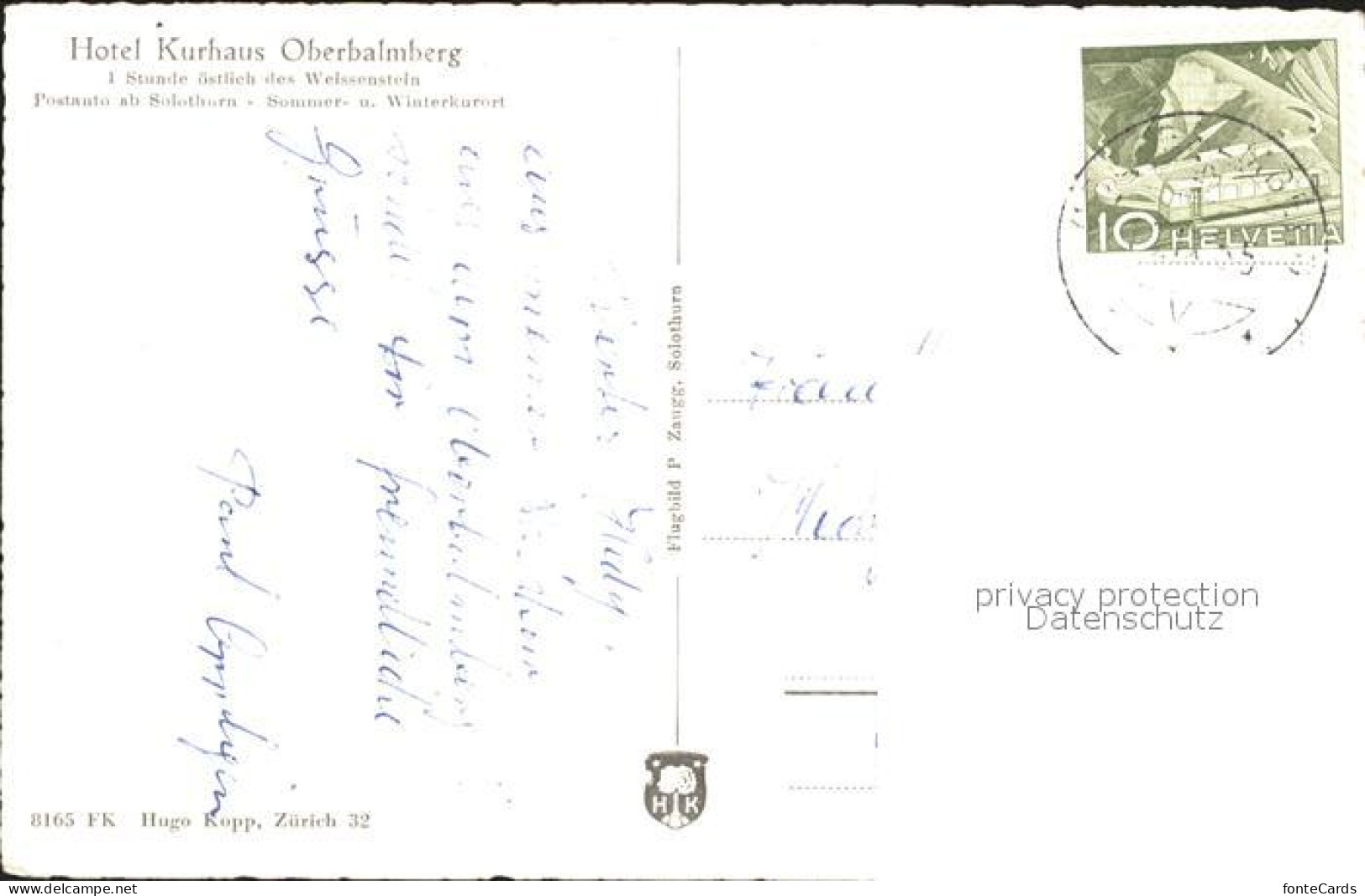 11647179 Oberbalmberg Hotel Kurhaus Fliegeraufnahme Oberbalmberg - Otros & Sin Clasificación