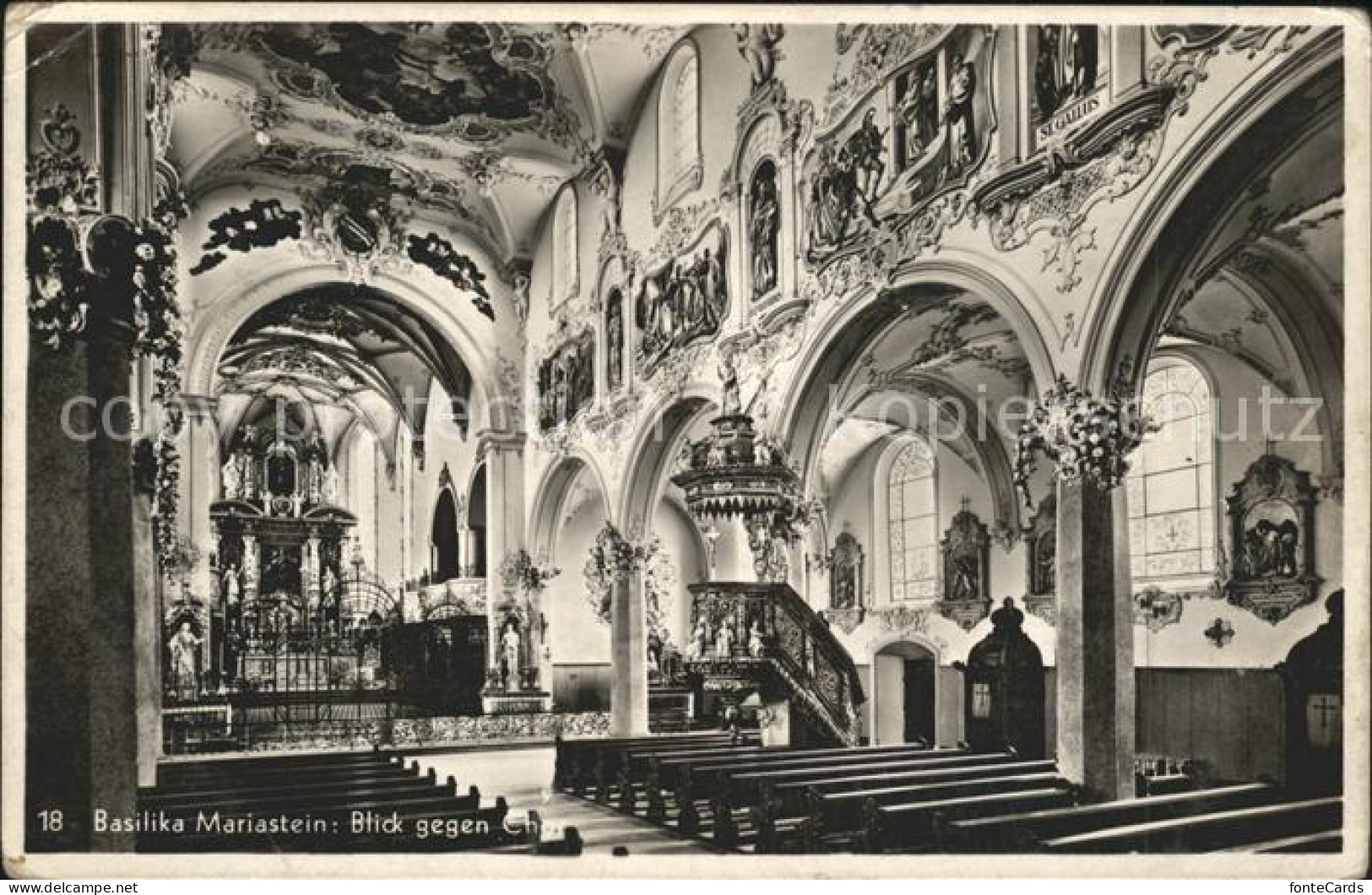 11647169 Mariastein SO Basilika Blick Gegen Den Chor Altar Kanzel Fresken Marias - Otros & Sin Clasificación