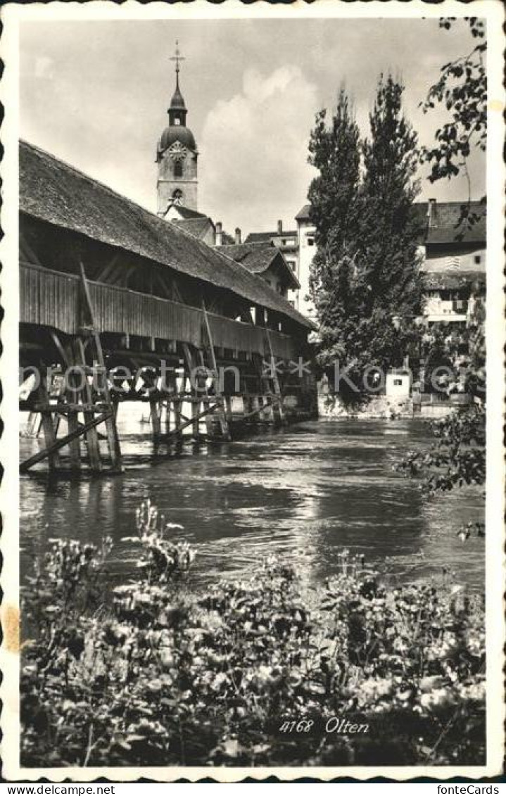 11647139 Olten Aare Holzbruecke Kirchturm Altstadt Olten - Altri & Non Classificati