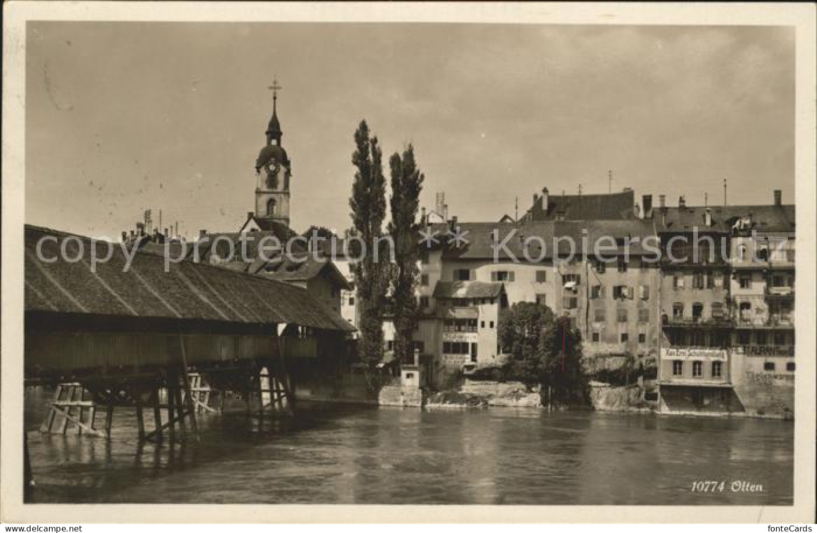 11647125 Olten Aaare Holzbruecke Kirchturm Altstadt Olten - Otros & Sin Clasificación