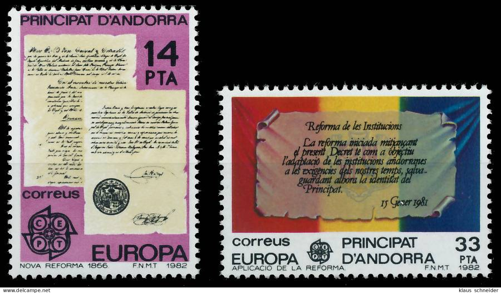 ANDORRA SPANISCHE POST 1980-1989 Nr 153-154 Postfrisch X5B51A2 - Neufs