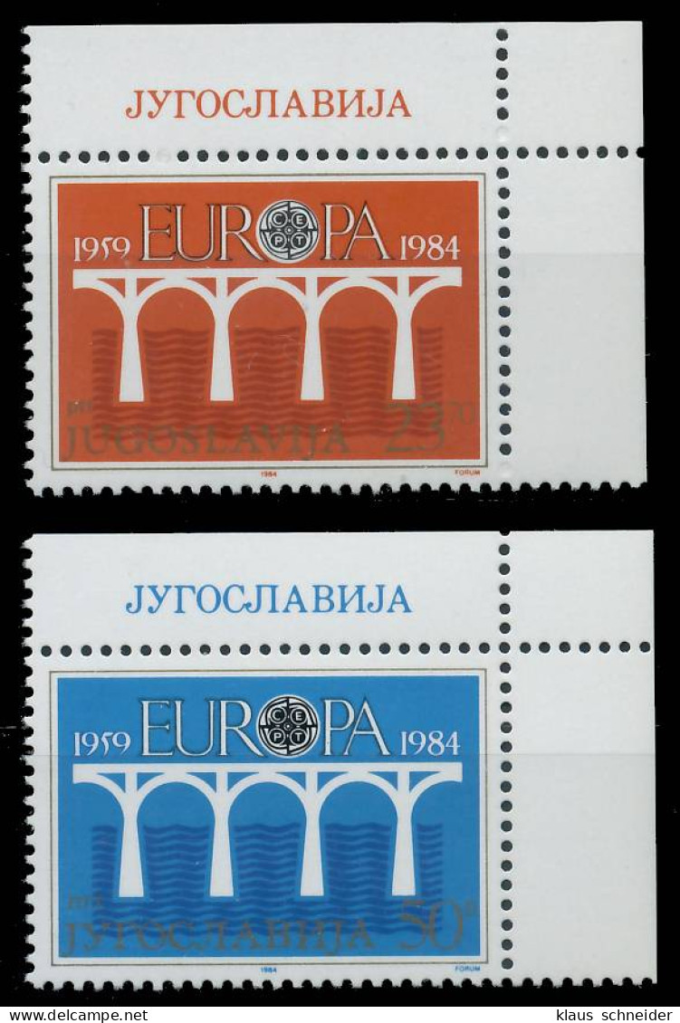 JUGOSLAWIEN 1984 Nr 2046-2047 Postfrisch ECKE-ORE X5B9582 - Nuevos
