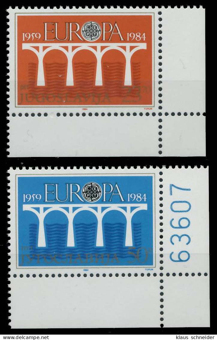 JUGOSLAWIEN 1984 Nr 2046-2047 Postfrisch ECKE-URE X5B9586 - Neufs