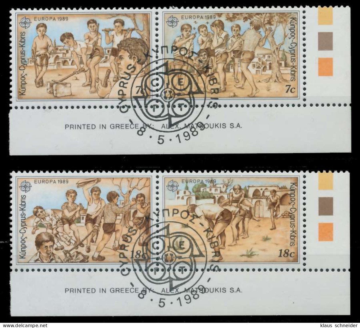 ZYPERN 1989 Nr 715-718 Zentrisch Gestempelt WAAGR PAAR ECKE- X5CF15E - Used Stamps