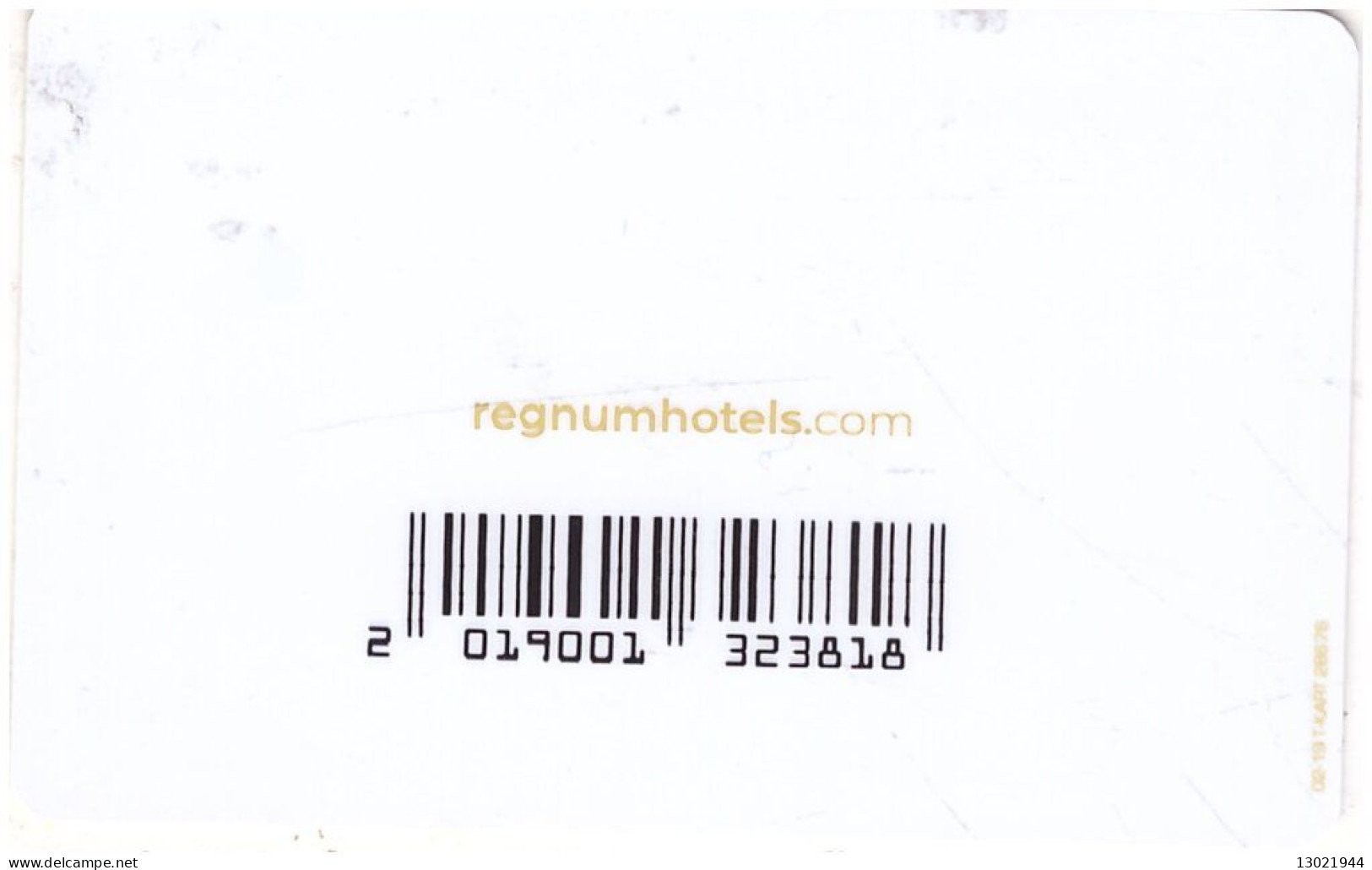TURCHIA    KEY HOTEL  Regnum Carya -     Antalya - Hotel Keycards