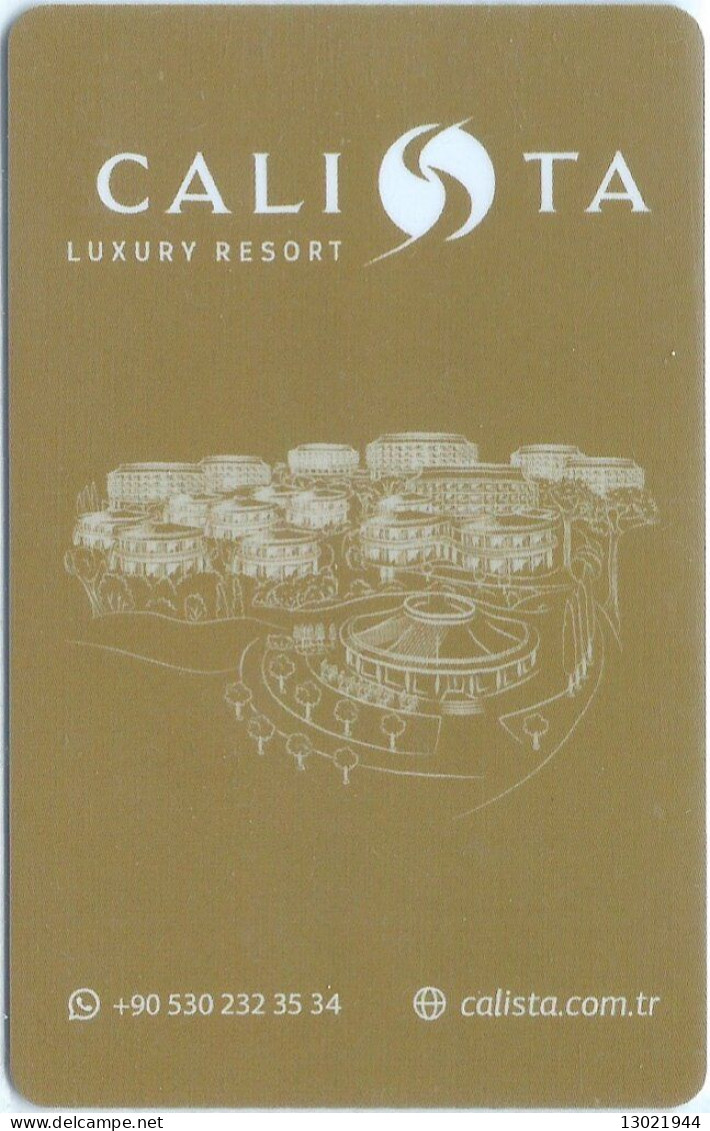 TURCHIA    KEY HOTEL  RCalista Luxury Resort  -     Belek/Antalya - Cartes D'hotel