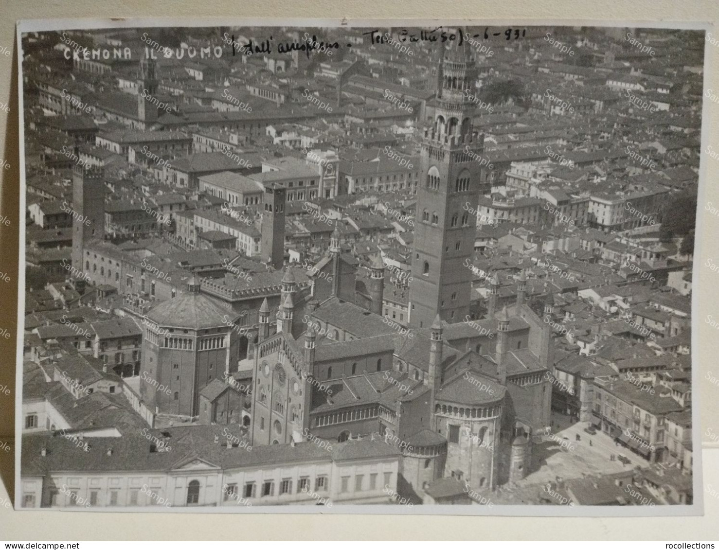 Italia  Foto Aerea CREMONA IL DUOMO Dall'aeroplano. Ten Gattuso Giugno 1931 - Europe