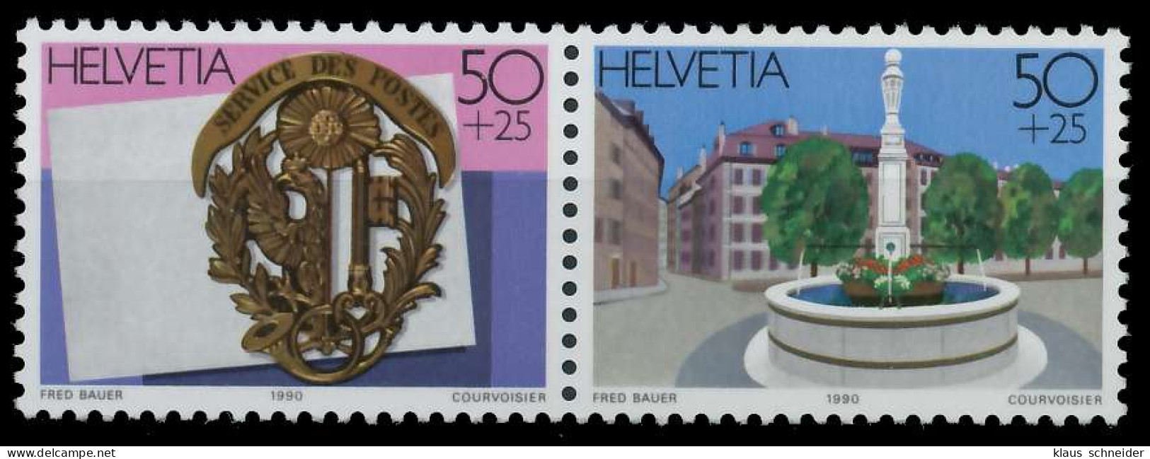SCHWEIZ 1990 Nr B26Zd1 Postfrisch WAAGR PAAR X683C1E - Unused Stamps